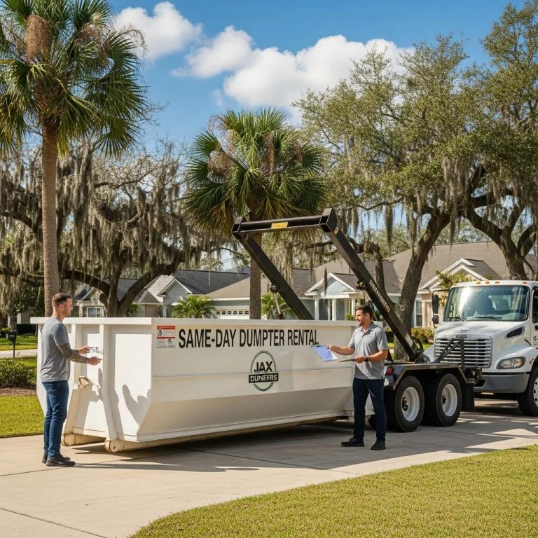 Same-day dumpster rental service delivery in Jacksonville, FL